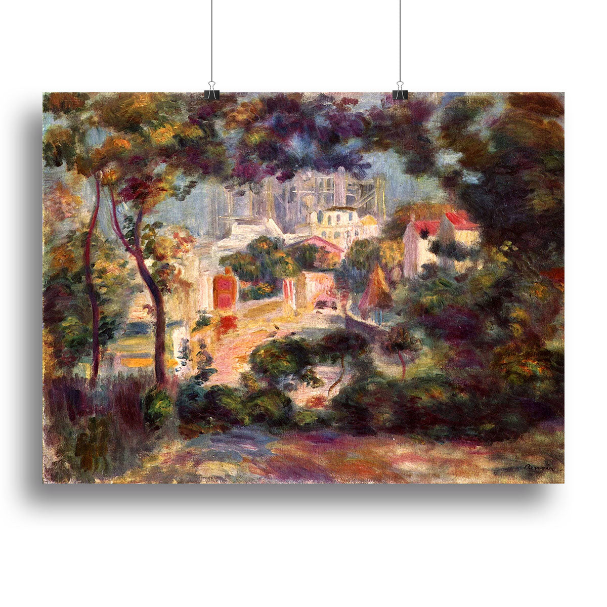 Canvas print of Renoir's Landscape with the view of Sacre Coeur, showcasing vibrant colors and intricate details.